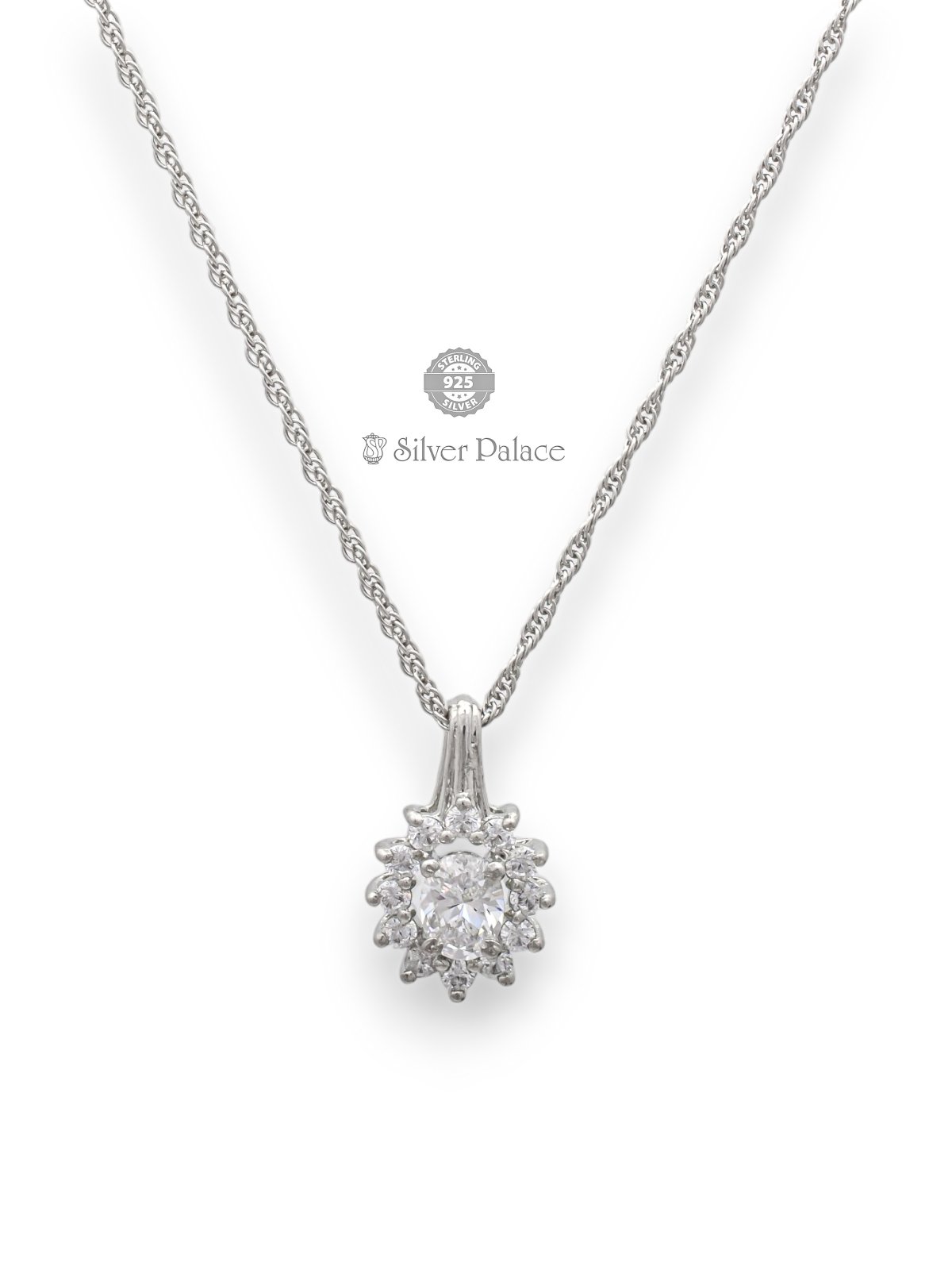 Sterling Silver Cz Stone Chain For Women Puya Collection