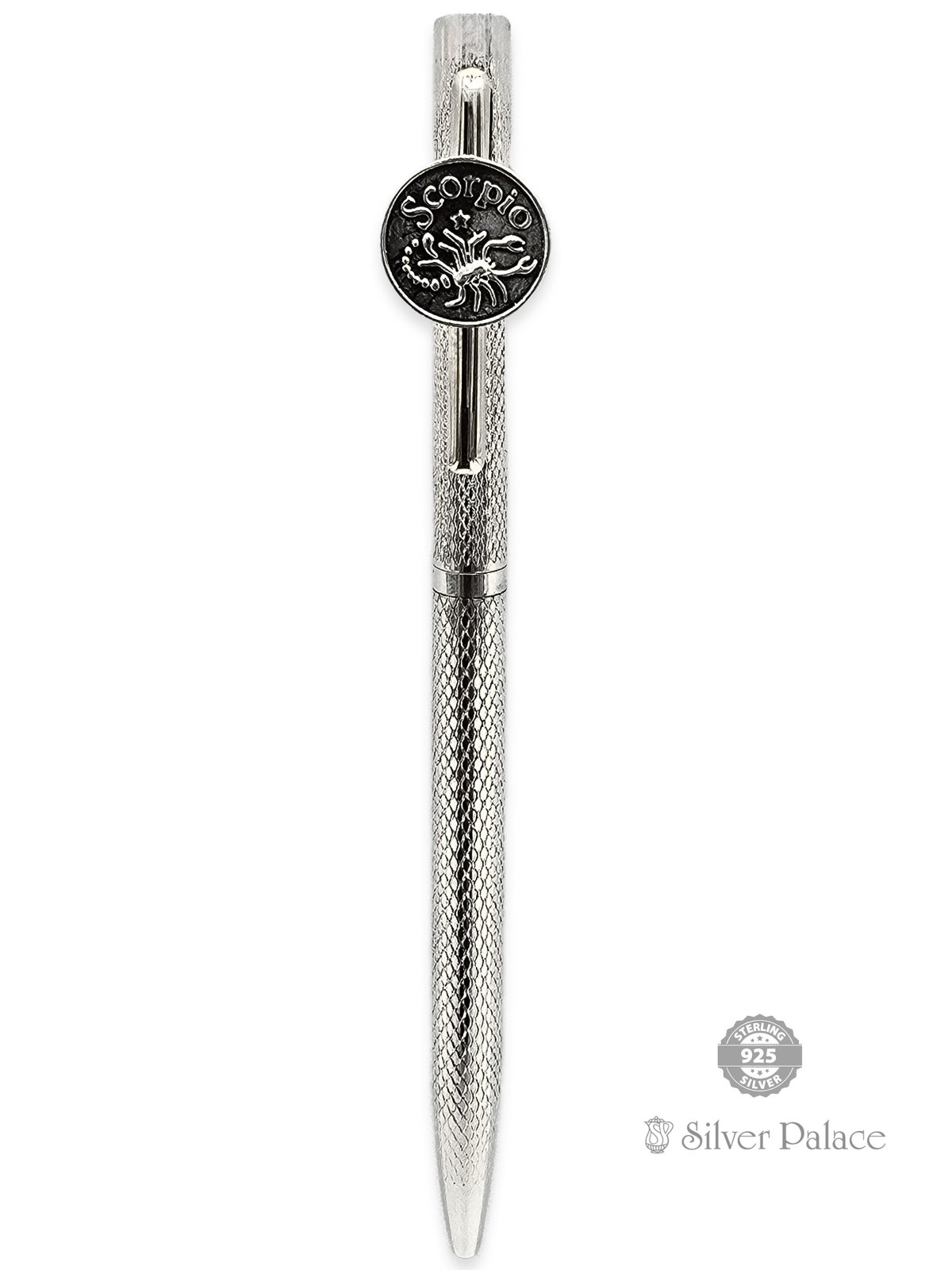 999 FINE SILVER SCORPIO ZODIAC SIGN BALLPOINT PEN FOR DAILY USE