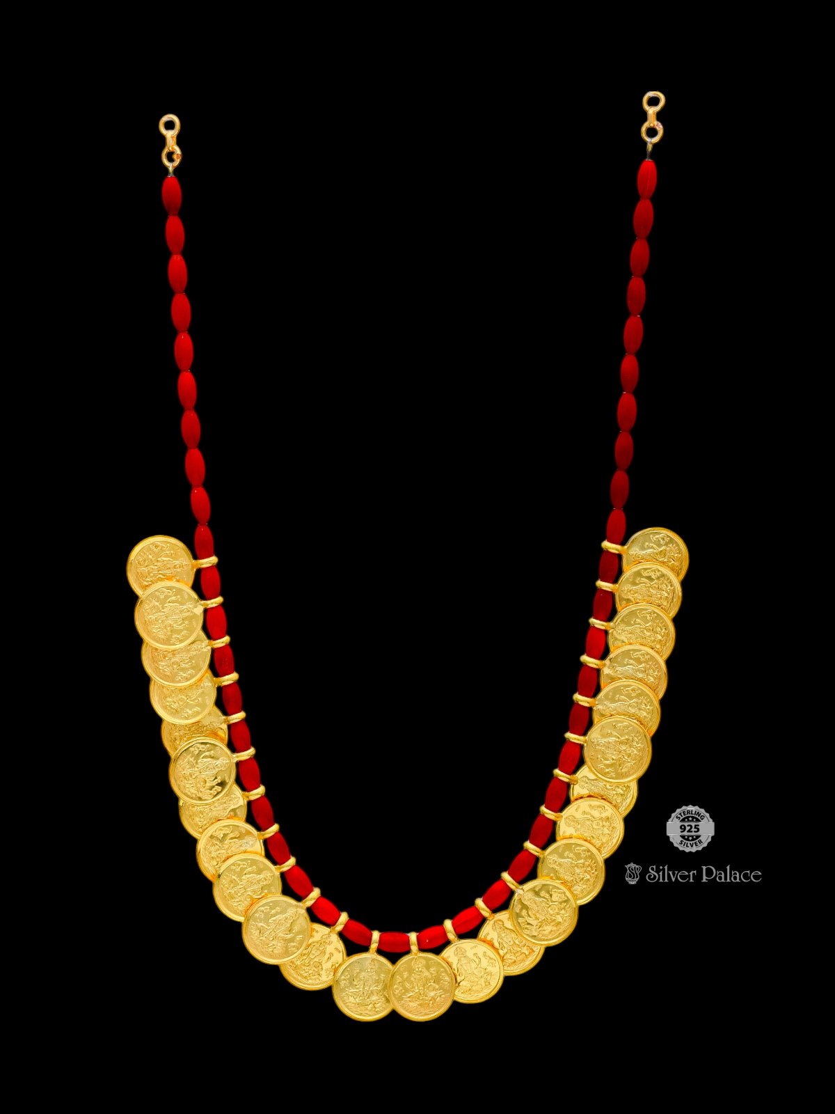 925 SILVER GOLD POLISHED AND SILVER POLISH LAKSHMI KAASU MAALAI FOR WOMEN