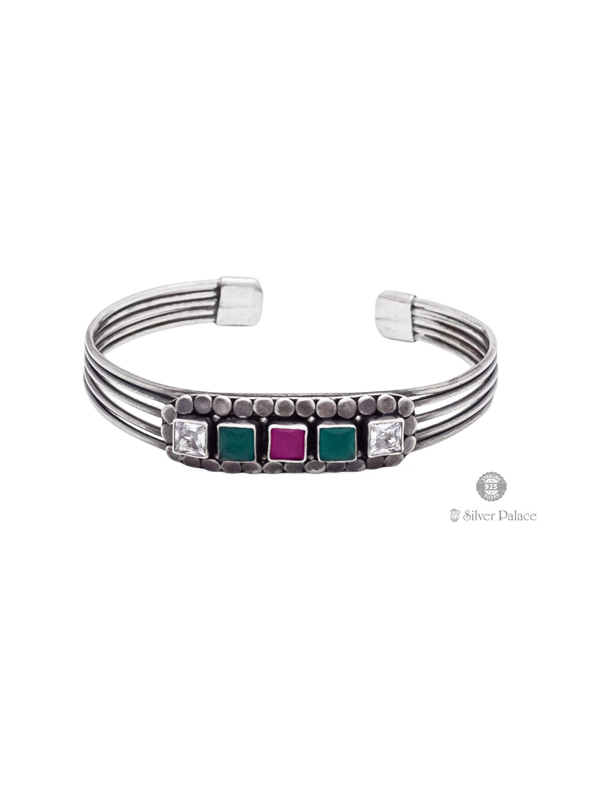 925 STERLING SILVER MULTI COLOR STONE KADA FOR LADIES NEETH COLLECTION 