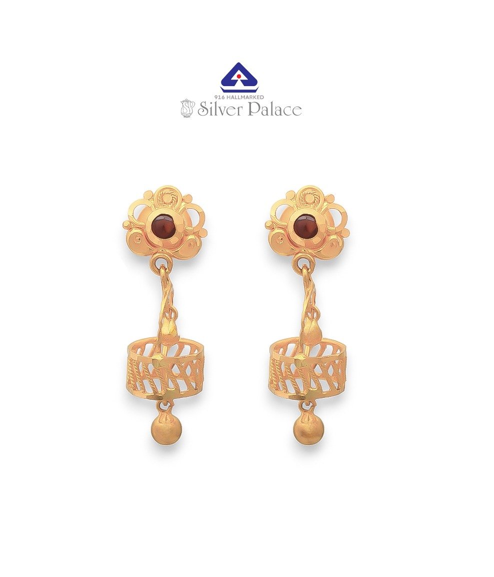  Kanche Collections 916 Pure Gold & Fancy Design Earr Hoops  For Girls