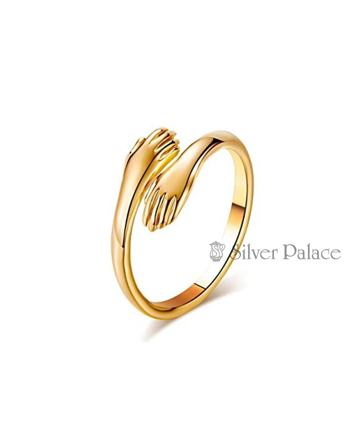 18 KT PURE GOLD VALENTINE DAY COUPLE HUG RING 