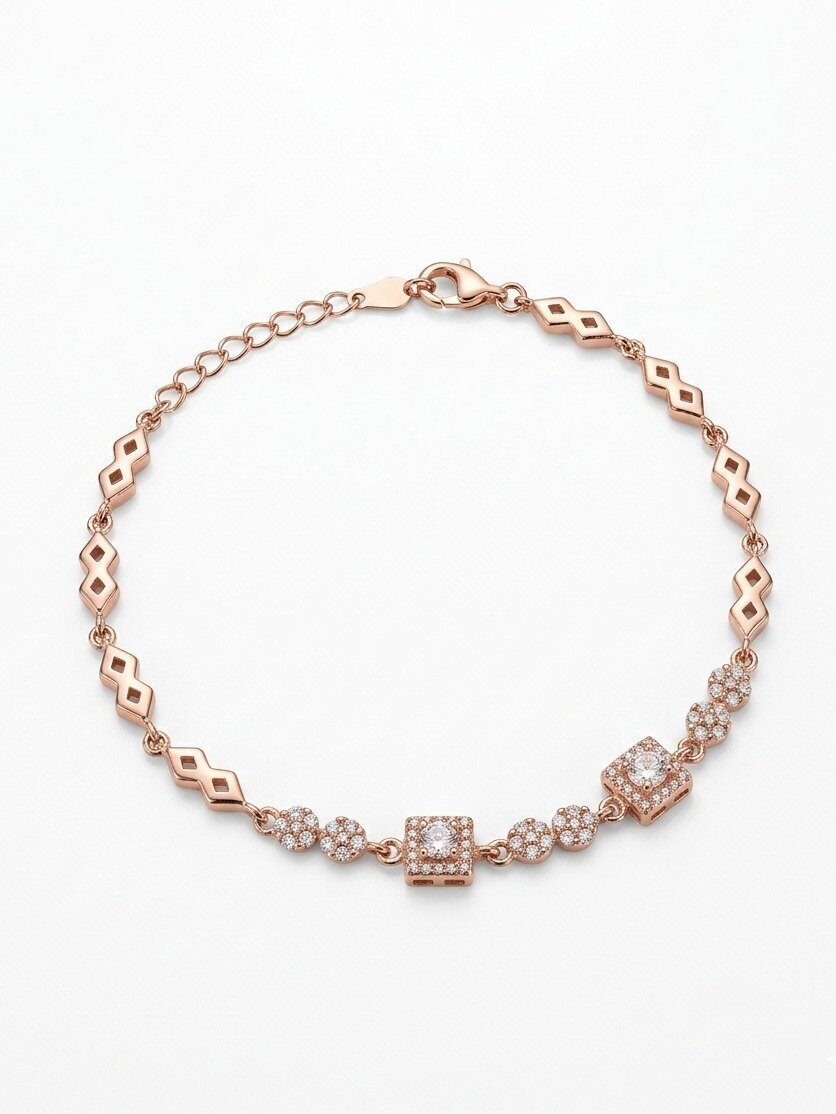92.5 SILVER ROSE GOLD BRACELET FOR GIRLS SHEYA COLLECTION