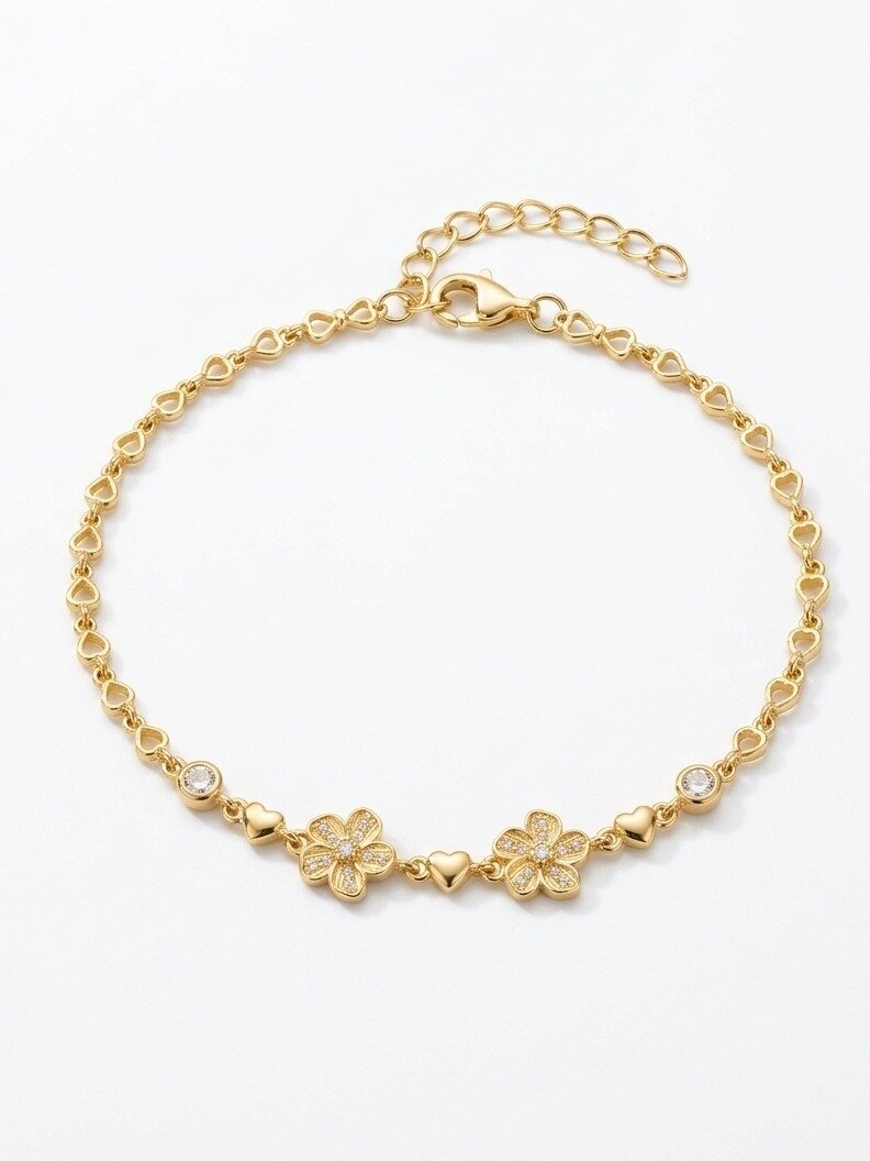 925 SILVER FLORAL DESIGN BRACELET FOR WOMEN ANITE COLLECTION