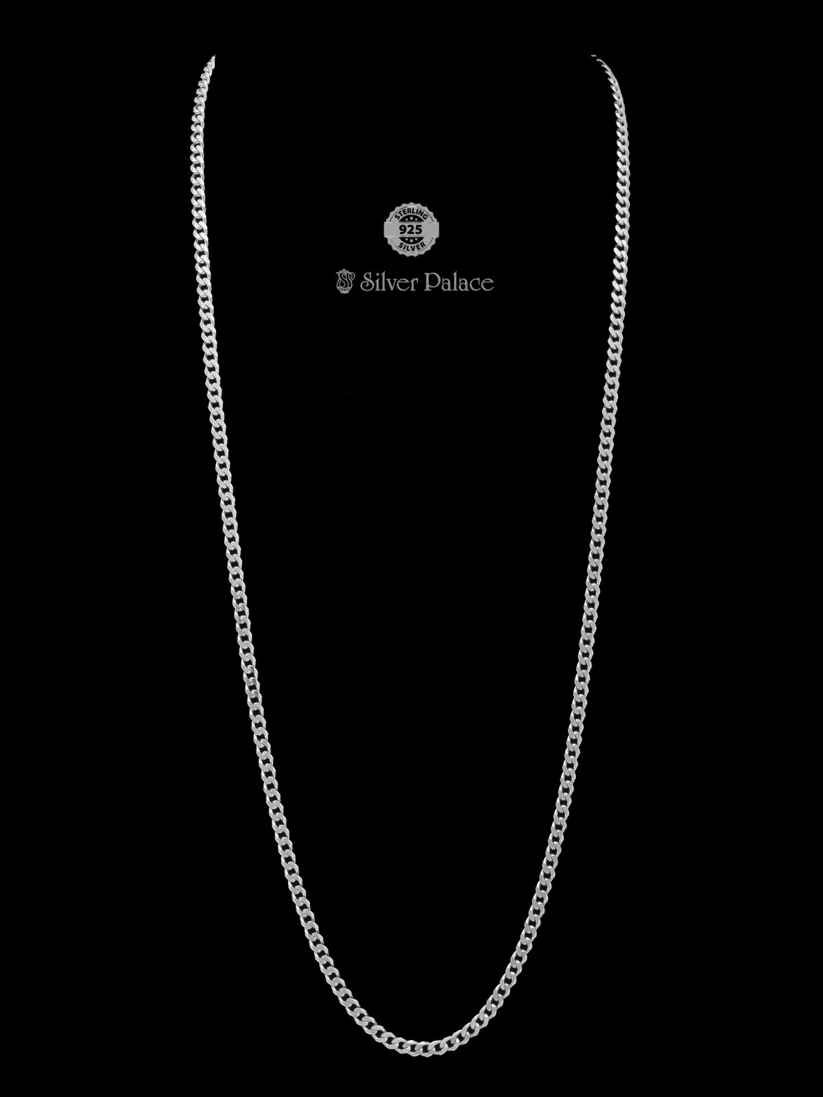 925 Oxidized Silver Cuban Link Length Chain For Mens Mauve