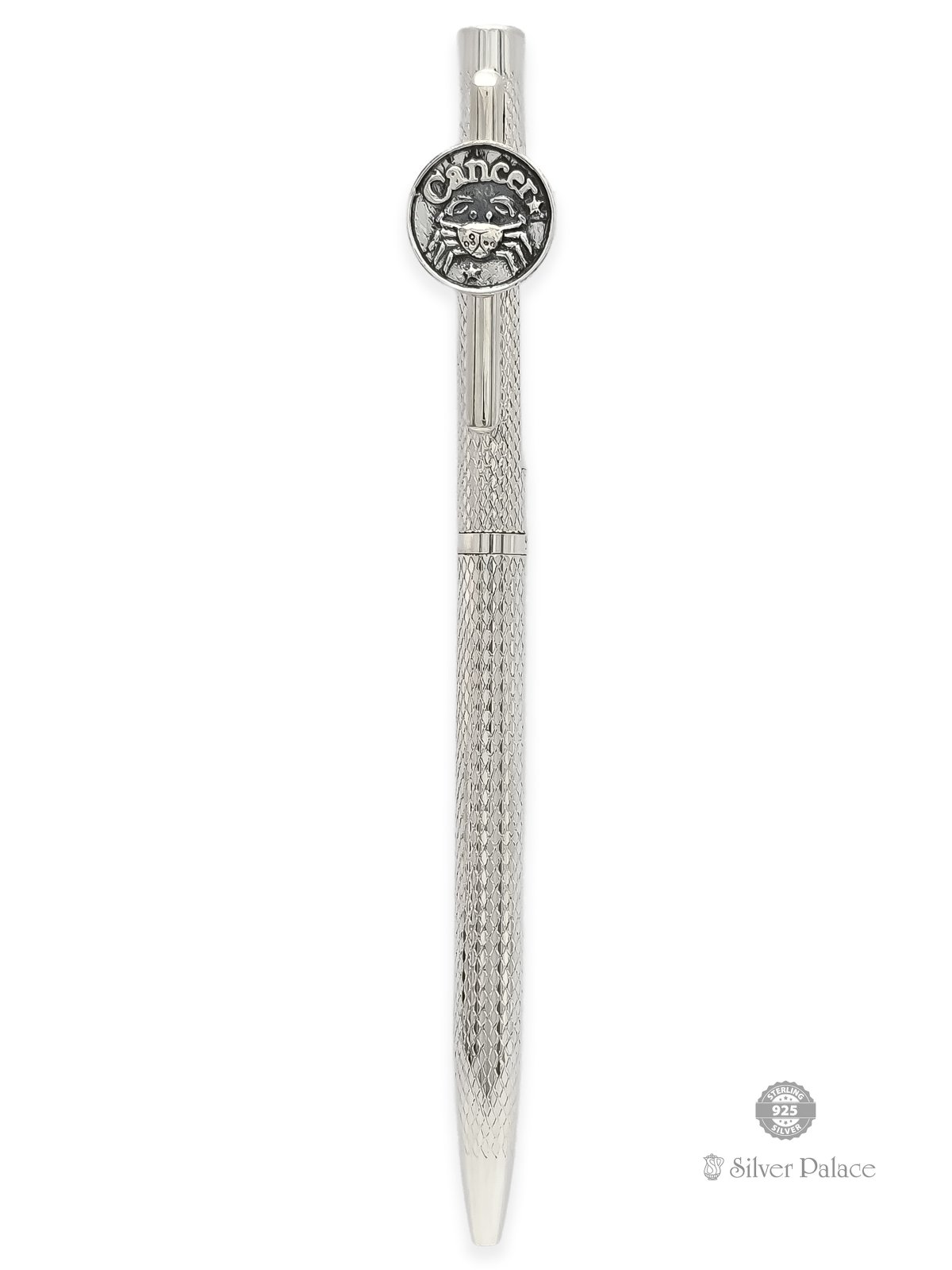 999 PURE SILVER CANCER ZODIAC SIGN BALLPOINT PEN FOR DAILY USE