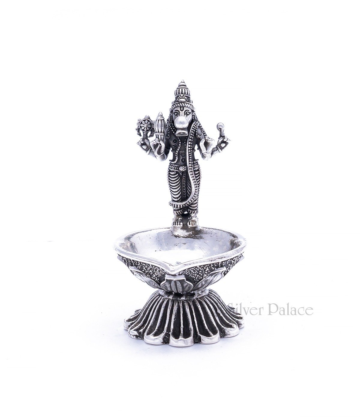 92.5 Sterling Silver Oxidised Dasavathaaram Varaha Statue Lamp