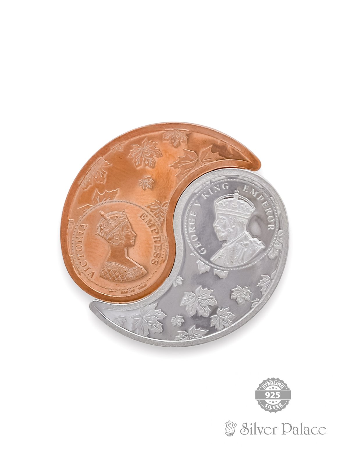999 FINE SILVER ROSE & SILVER POLISH YIN- YANG COINS FOR GIFTING            