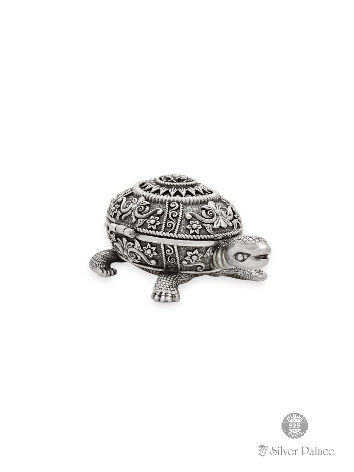 925 OXIDISED SILVER TORTOISE DESIGN KUM KUM BOWL 