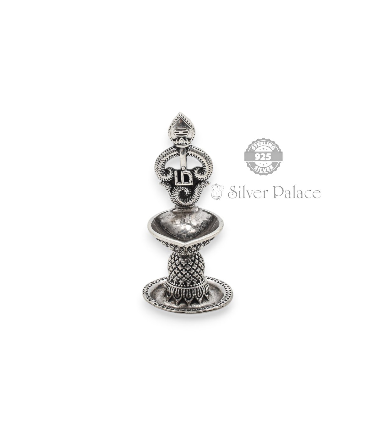 92.5 SILVER OM & MURUGAN VEL LAMP FOR KARTHIGAI POOJA 