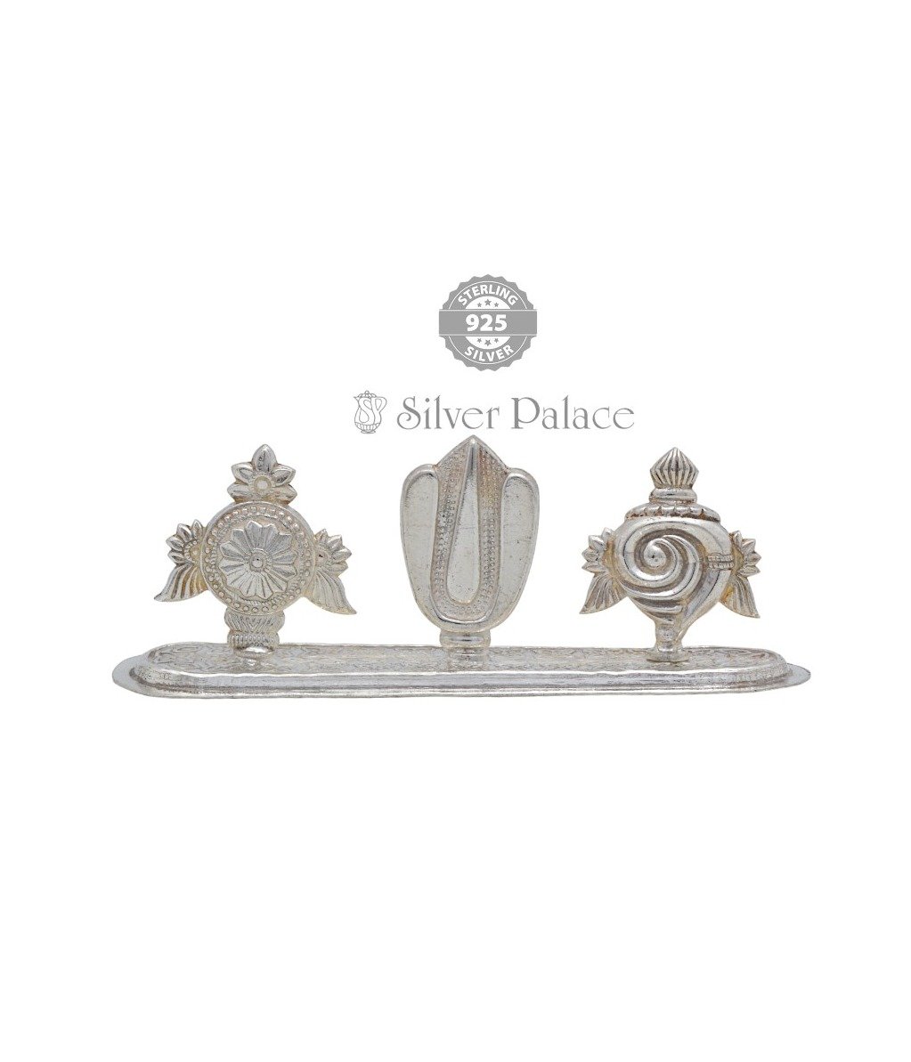 92.5 Silver Venkateshwara Balaji Symbol Shankh Chakra Tilak for Pooja Articles